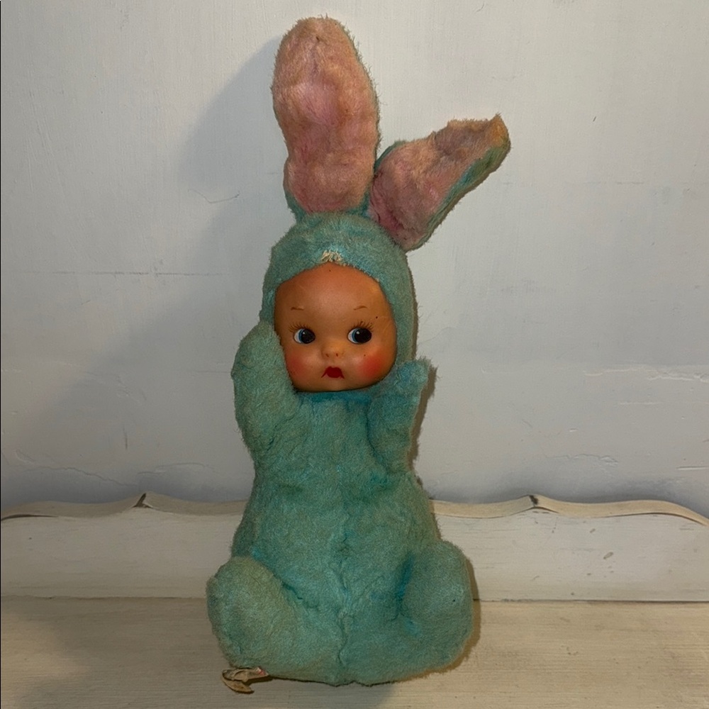 Vintage Rushton Rubber Face Plush Bunny Doll
